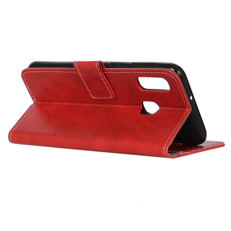 Étui à rabat horizontal en cuir motif cheval fou rétro pour Galaxy A20e, avec support, emplacements pour cartes, portefeuille et cadre photo, pour Galaxy A20e, pour Samsung Galaxy A20e, Galaxy A20e