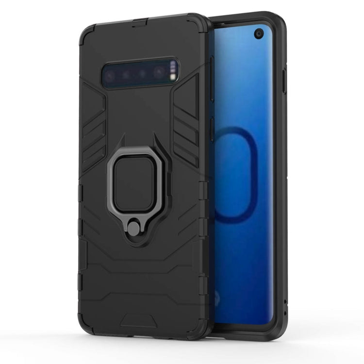 PC + TPU Shockproof Protective Case for Samsung Galaxy S10, with Magnetic Ring Holder, For Samsung Galaxy S10, For Galaxy S10