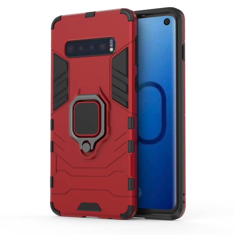 PC + TPU Shockproof Protective Case for Samsung Galaxy S10, with Magnetic Ring Holder, For Samsung Galaxy S10, For Galaxy S10
