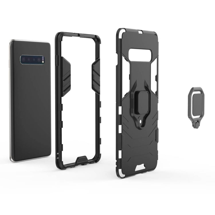 Coque de protection antichoc en PC et TPU pour Samsung Galaxy S10 Plus, avec anneau magnétique