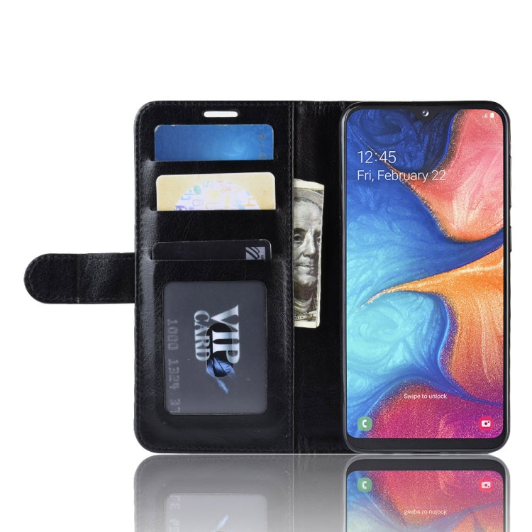 R64 Texture Single Fold Horizontal Flip Leather Case for Galaxy A20e, with Holder & Card Slots & Wallet, For Galaxy A20e