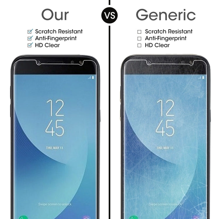 Lot de 10 films en verre trempé 9H 2,5D (0,26 mm) pour Galaxy J4 (2018)