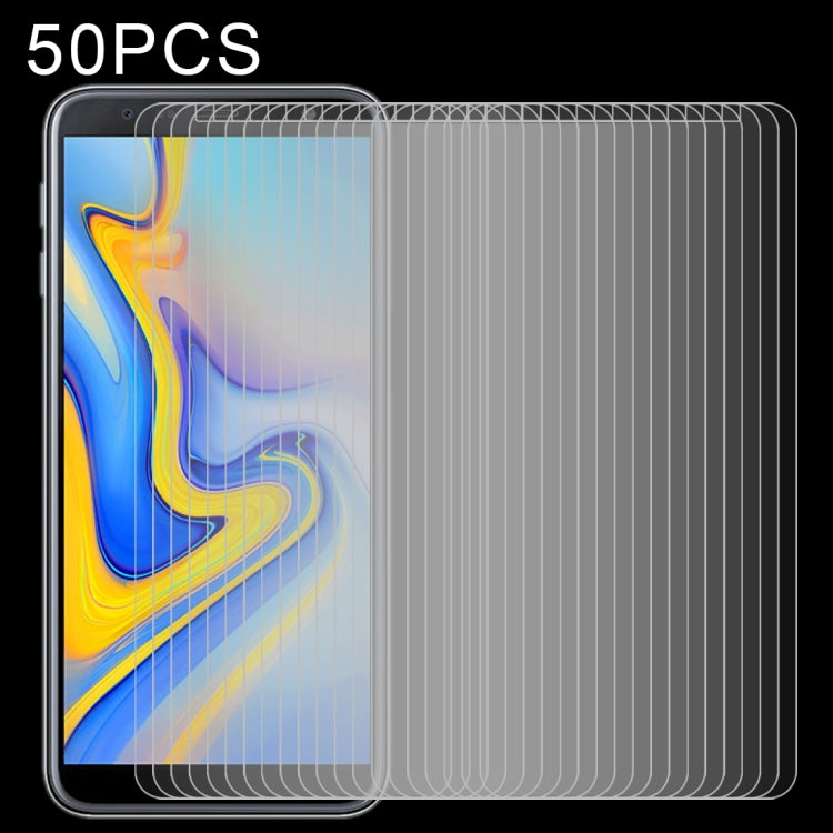 Lot de 50 films en verre trempé 9H 2,5D de 0,26 mm pour Galaxy J6 (2018), sans emballage de vente au détail, pour Galaxy J6 (2018) (50 pièces)