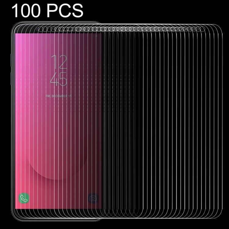 Lot de 100 films en verre trempé 9H 2,5D (0,26 mm) pour Galaxy J8 (2018)