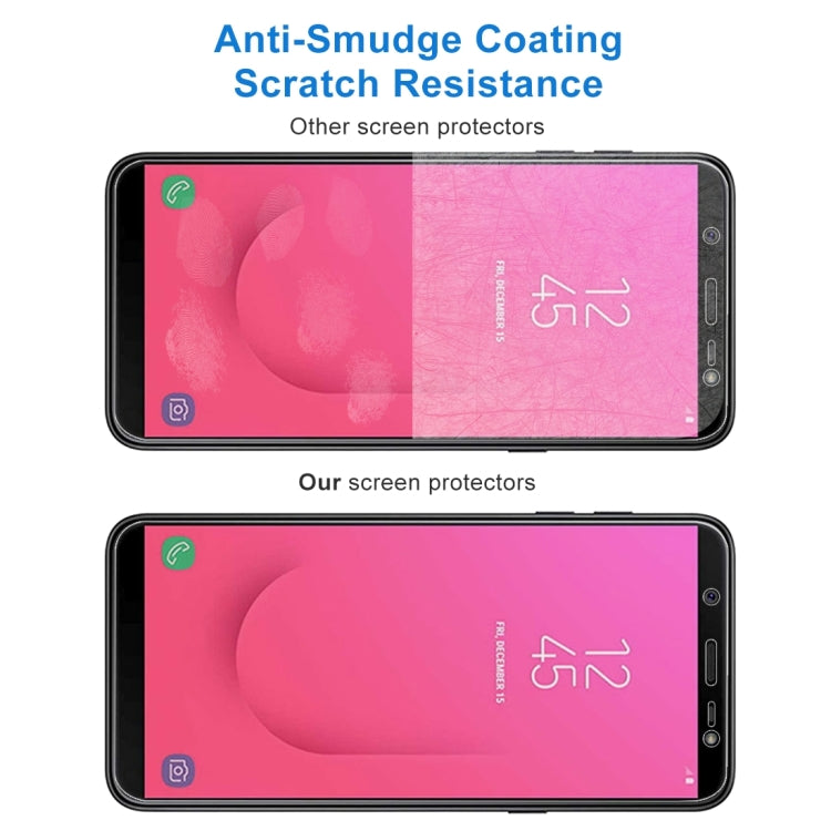 Lot de 100 films en verre trempé 9H 2,5D (0,26 mm) pour Galaxy J8 (2018)