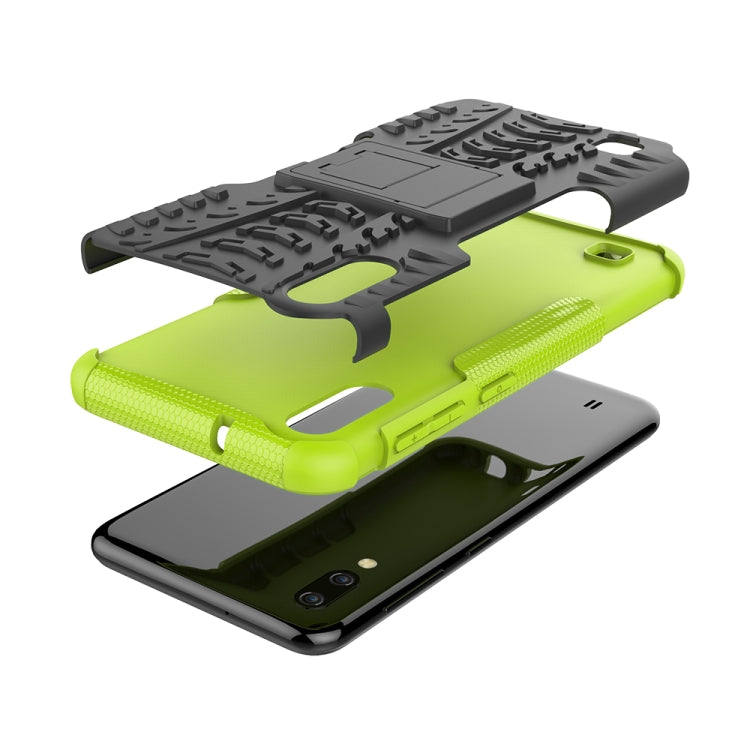 Shockproof  PC + TPU Tire Pattern Case for Galaxy M10, with Holder