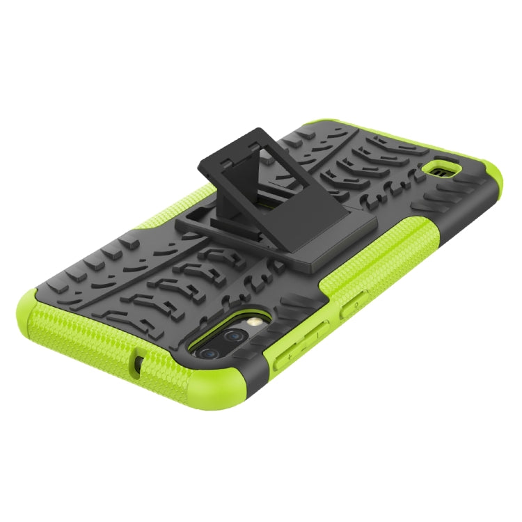 Shockproof  PC + TPU Tire Pattern Case for Galaxy M10, with Holder