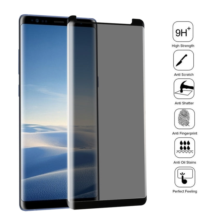For Galaxy Note 8 0.26mm 9H Surface Hardness 3D Curved Privacy Anti-glare Non-full Screen Tempered Glass Screen Protector