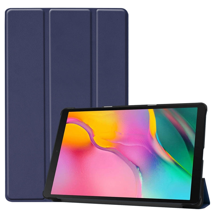 Étui à rabat horizontal en cuir PU texturé Custer pour Galaxy Tab A 10.1 2019 (T515 / T510), avec support pliable en trois parties et fonction veille/réveil, pour Galaxy Tab A 10.1 2019 (T515 / T510)