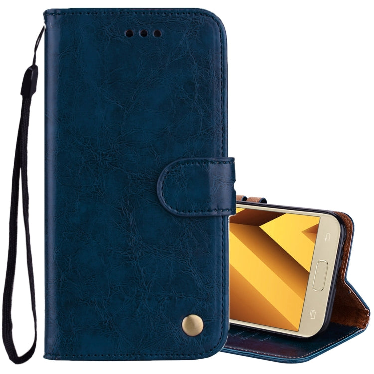 For Samsung Galaxy A5 (2017) Business Style Oil Wax Texture Horizontal Flip Leather Case with Holder & Card Slots & Wallet