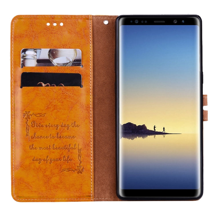 For Samsung Galaxy Note 8 Business Style Oil Wax Texture Horizontal Flip Leather Case with Holder & Card Slots & Wallet