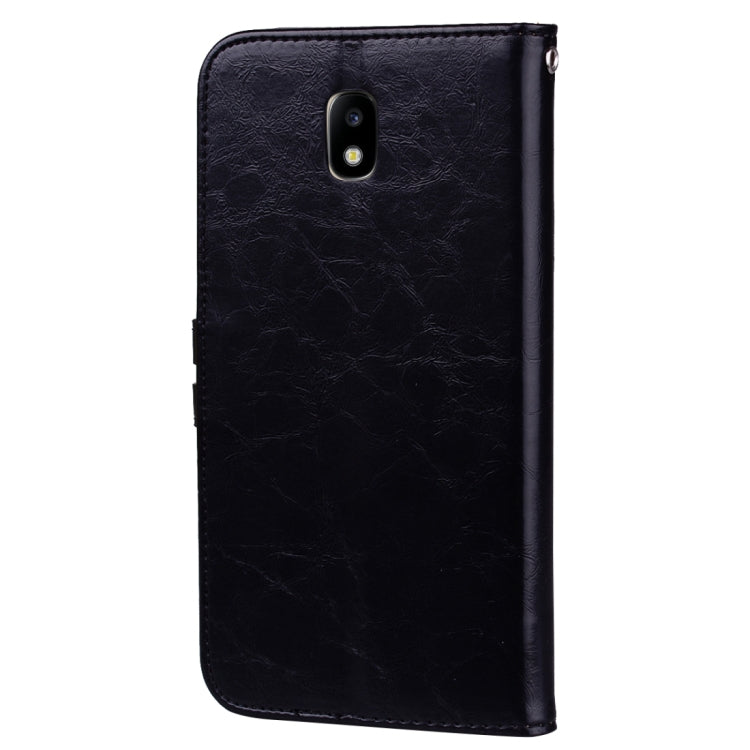 For Samsung Galaxy J5 (2017) / J530 (EU Version) Business Style Oil Wax Texture Horizontal Flip Leather Case with Holder & Card Slots & Wallet