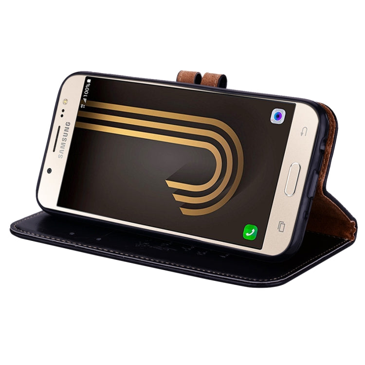 For Samsung Galaxy J5 (2017) / J530 (EU Version) Business Style Oil Wax Texture Horizontal Flip Leather Case with Holder & Card Slots & Wallet