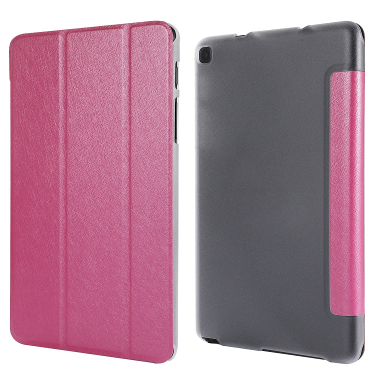 Silk Texture Horizontal Flip Leather Case with Three-Folding Holder for Galaxy Tab P200