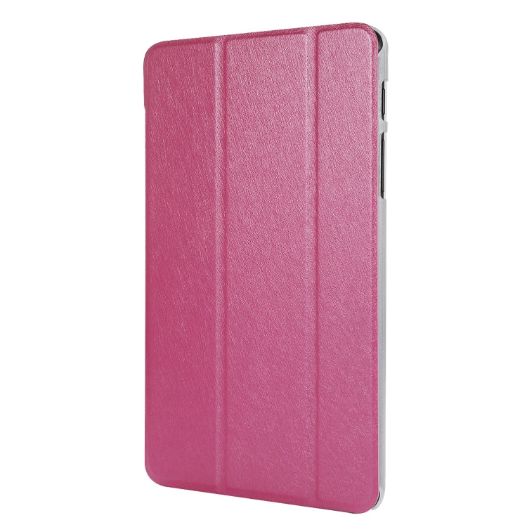 Silk Texture Horizontal Flip Leather Case with Three-Folding Holder for Galaxy Tab P200