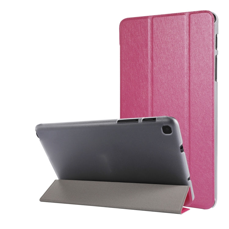 Silk Texture Horizontal Flip Leather Case with Three-Folding Holder for Galaxy Tab P200
