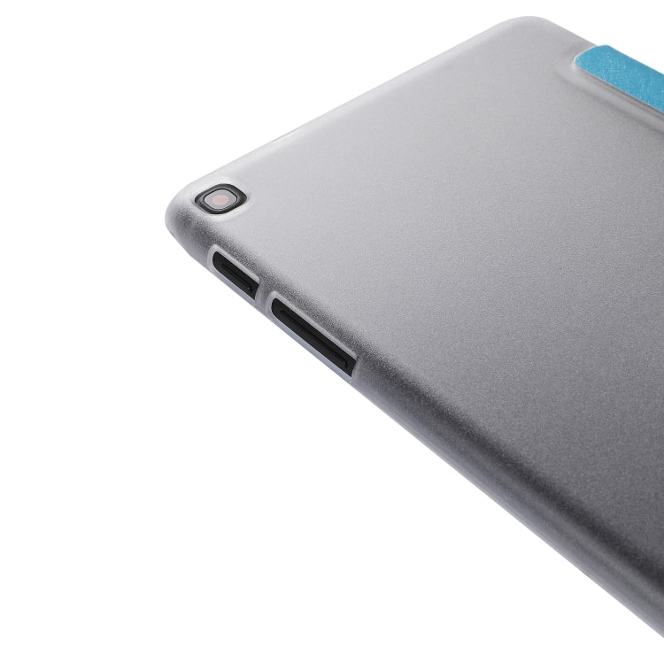 Silk Texture Horizontal Flip Leather Case with Three-Folding Holder for Galaxy Tab P200