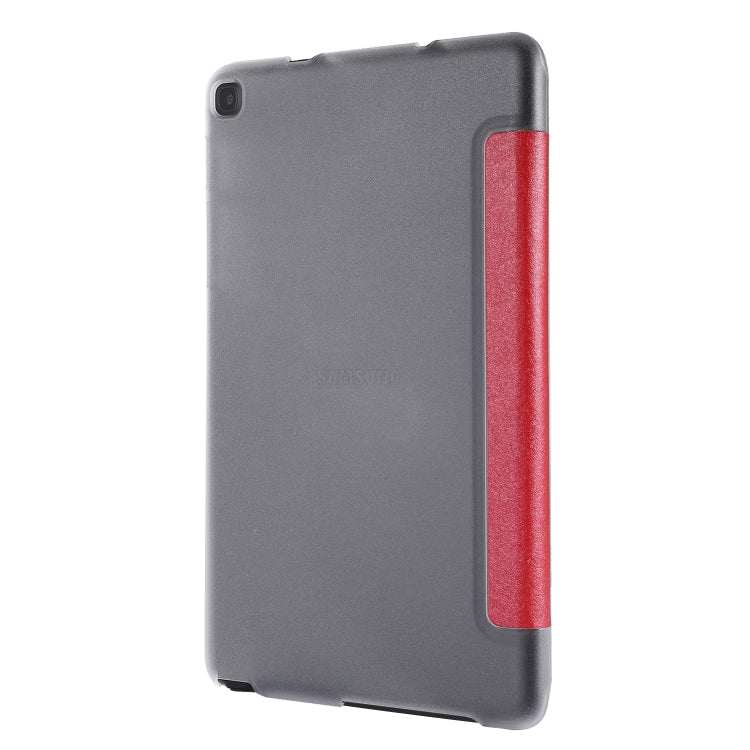 Silk Texture Horizontal Flip Leather Case with Three-Folding Holder for Galaxy Tab P200