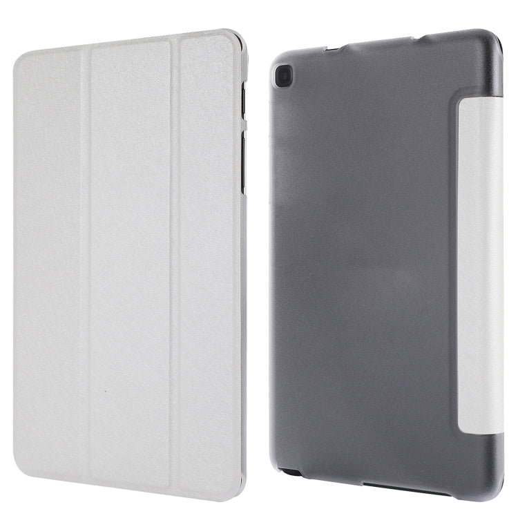 Silk Texture Horizontal Flip Leather Case with Three-Folding Holder for Galaxy Tab P200