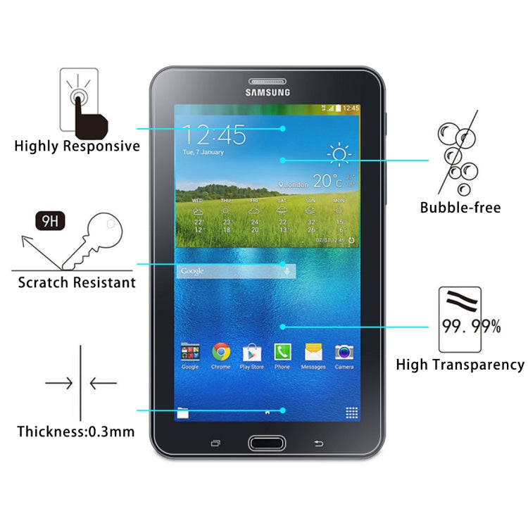 Lot de 100 films en verre trempé 9H 0,3 mm pour Galaxy Tab 4 Lite / T116 (1 pièce), 100 pièces