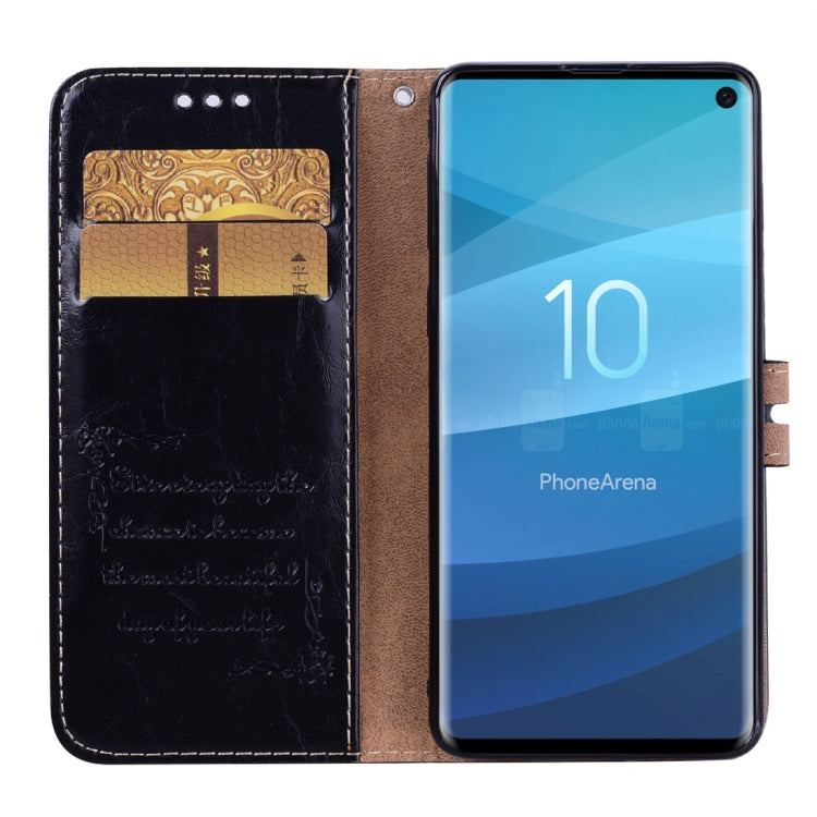 Business Style Oil Wax Texture Horizontal Flip Leather Case for Galaxy S10, with Holder & Card Slots & Wallet