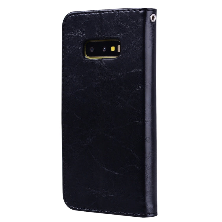 Business Style Oil Wax Texture Horizontal Flip Leather Case for Galaxy S10 E, with Holder & Card Slots & Wallet