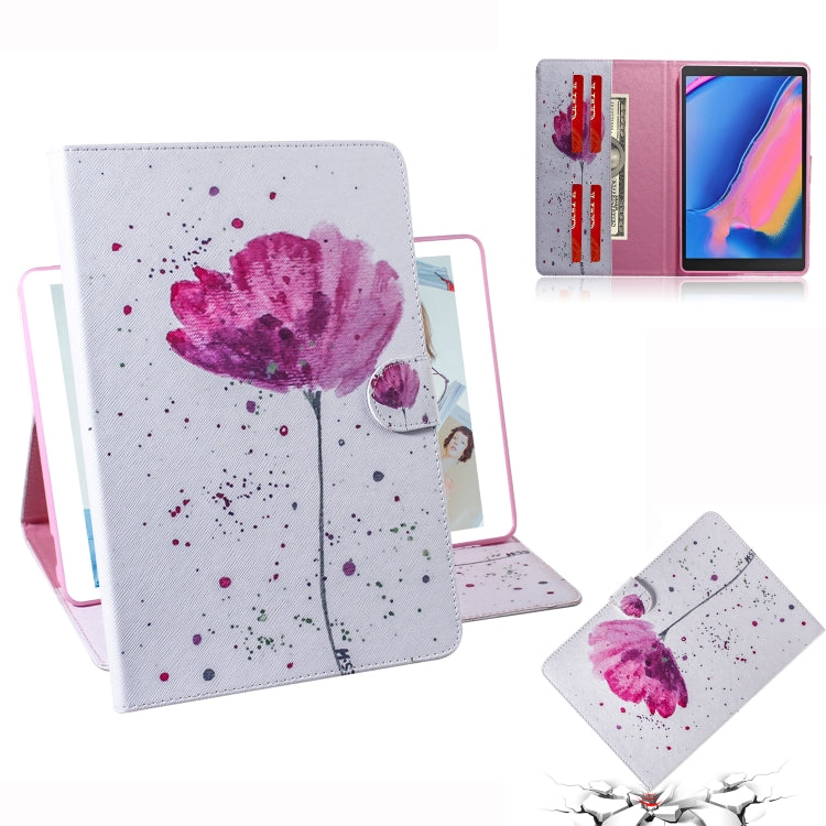 Purple Orchids Pattern Horizontal Flip Leather Case for Galaxy Tab A 8 (2019) / P200 / P205, with Holder & Card Slot & Wallet, For Galaxy Tab A 8 (2019)