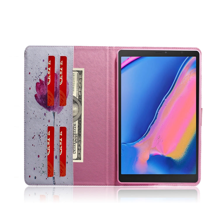 Purple Orchids Pattern Horizontal Flip Leather Case for Galaxy Tab A 8 (2019) / P200 / P205, with Holder & Card Slot & Wallet, For Galaxy Tab A 8 (2019)