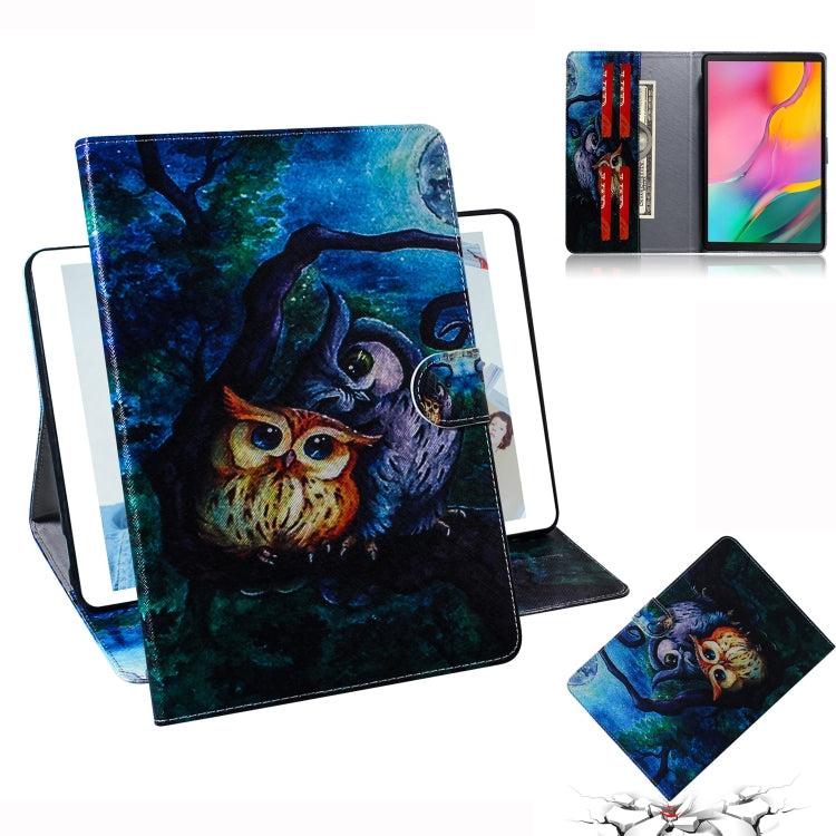 Oil Owl Pattern Horizontal Flip Leather Case for Galaxy Tab A 10.1 (2019) T510 / T515, with Holder & Card Slot & Wallet