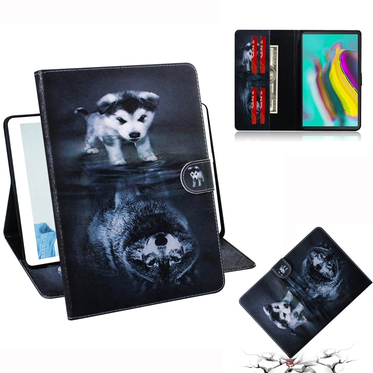 Wolf and Dog Pattern Horizontal Flip Leather Case for Galaxy Tab S5E T720 / T725, with Holder & Card Slot & Wallet, For Galaxy Tab S5E
