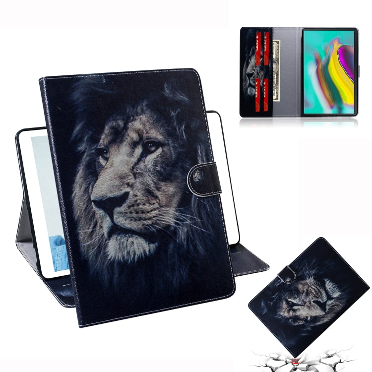 Lion Pattern Horizontal Flip Leather Case for Galaxy Tab S5E T720 / T725, with Holder & Card Slot & Wallet, For Galaxy Tab S5E
