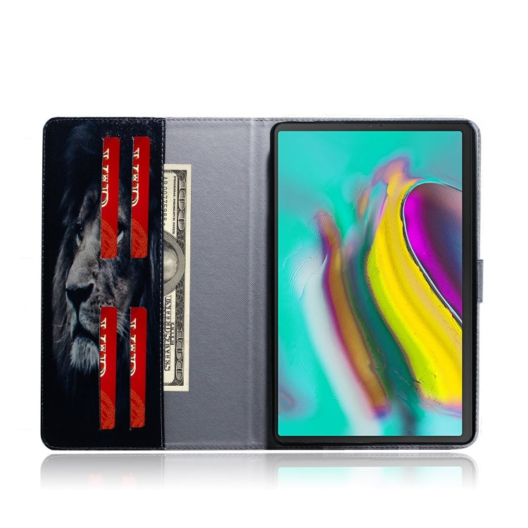 Lion Pattern Horizontal Flip Leather Case for Galaxy Tab S5E T720 / T725, with Holder & Card Slot & Wallet, For Galaxy Tab S5E