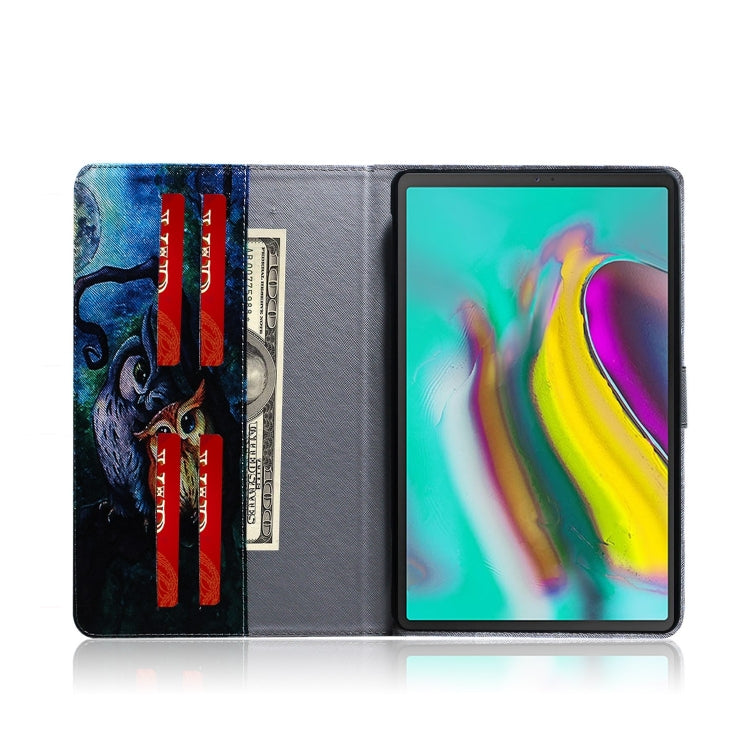 Oil Owl Pattern Horizontal Flip Leather Case for Galaxy Tab S5E T720 / T725, with Holder & Card Slot & Wallet