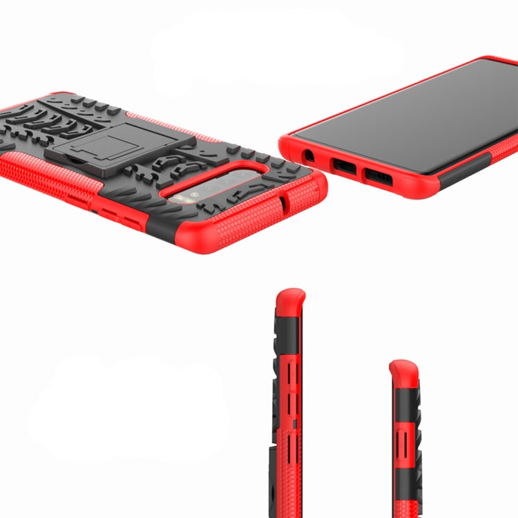 Coque antichoc en TPU et PC texturée pour Galaxy S10+, avec support