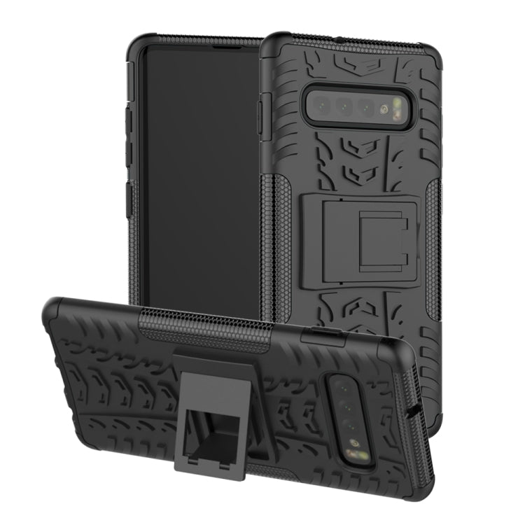 Coque antichoc en TPU et PC texturée pour Galaxy S10+, avec support