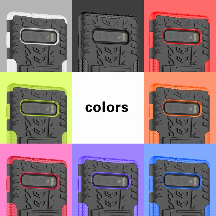 Tire Texture TPU+PC Shockproof Case for Galaxy S10+, with Holder, For Galaxy S10+