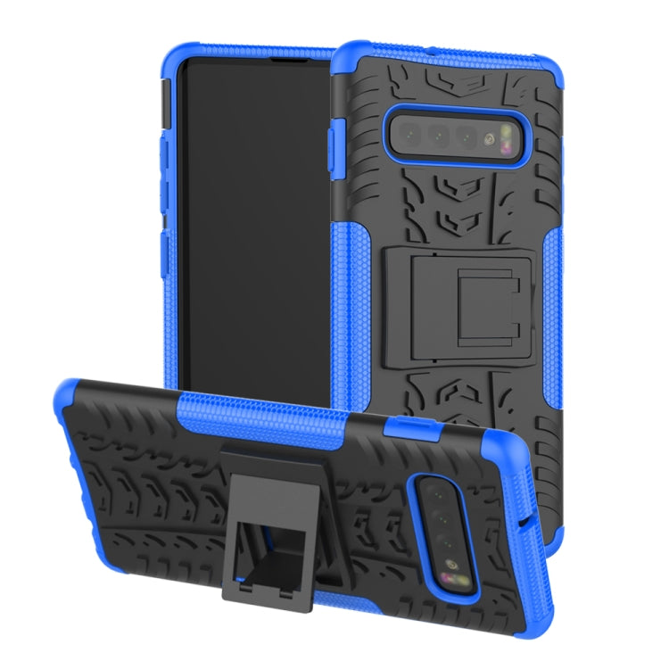 Coque antichoc en TPU et PC texturée pour Galaxy S10+, avec support