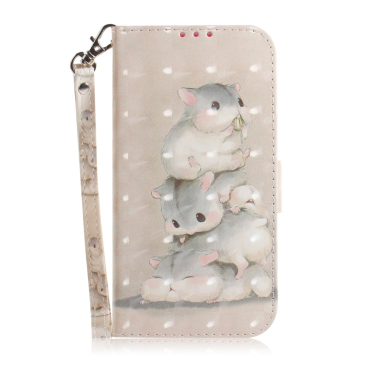 3D Colored Drawing Squirrels Pattern Horizontal Flip Leather Case for Galaxy A20e, with Holder & Card Slots & Wallet