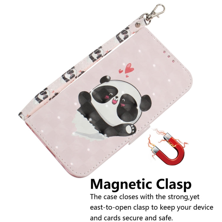 3D Colored Drawing Heart Panda Pattern Horizontal Flip Leather Case for Galaxy A20e, with Holder & Card Slots & Wallet