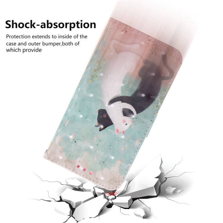 3D Colored Drawing Cats Pattern Horizontal Flip Leather Case for Galaxy A20e, with Holder & Card Slots & Wallet