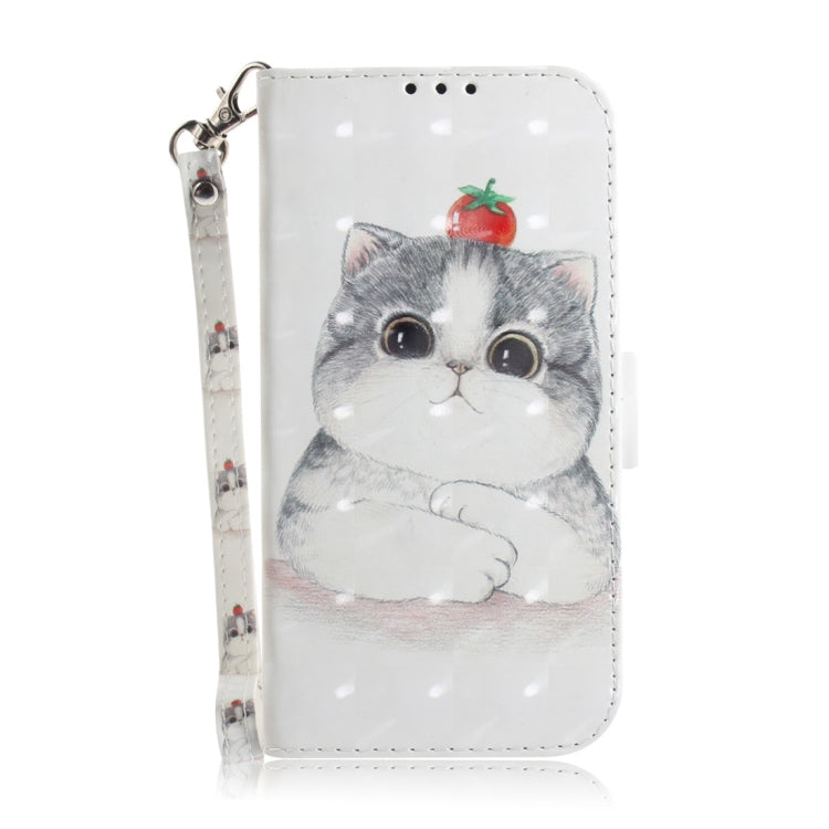 3D Colored Drawing Cute Cat Pattern Horizontal Flip Leather Case for Galaxy A20e, with Holder & Card Slots & Wallet