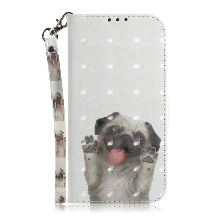 3D Colored Drawing Dog Pattern Horizontal Flip Leather Case for Galaxy A20e, with Holder & Card Slots & Wallet