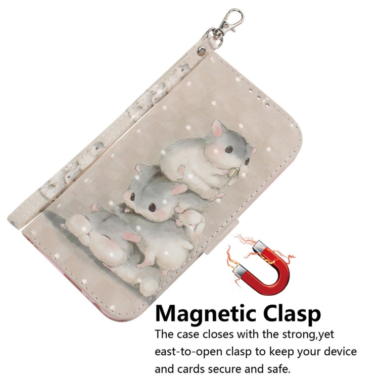 3D Colored Drawing Squirrels Pattern Horizontal Flip Leather Case for Galaxy A60, with Holder & Card Slots & Wallet