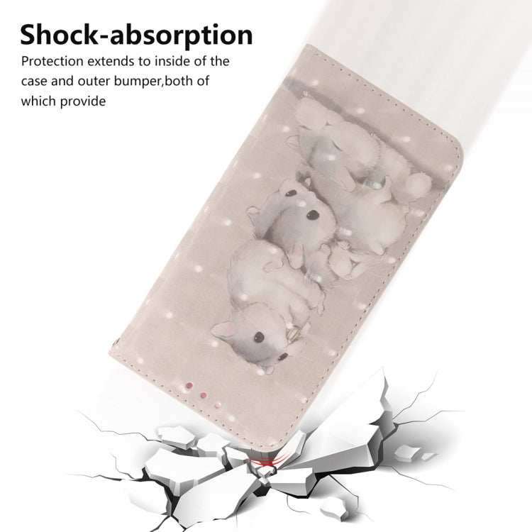 3D Colored Drawing Squirrels Pattern Horizontal Flip Leather Case for Galaxy A60, with Holder & Card Slots & Wallet