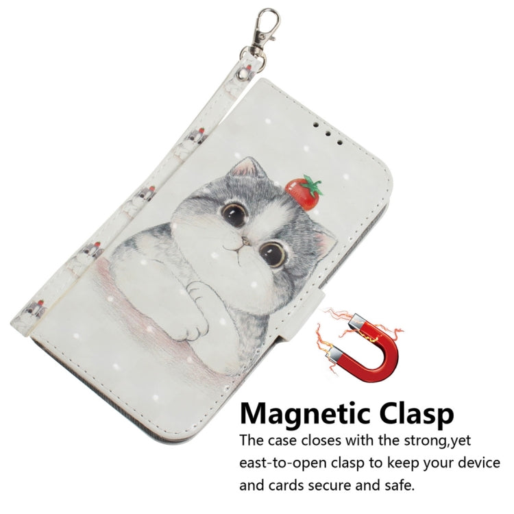 3D Colored Drawing Cute Cat Pattern Horizontal Flip Leather Case for Galaxy A60, with Holder & Card Slots & Wallet