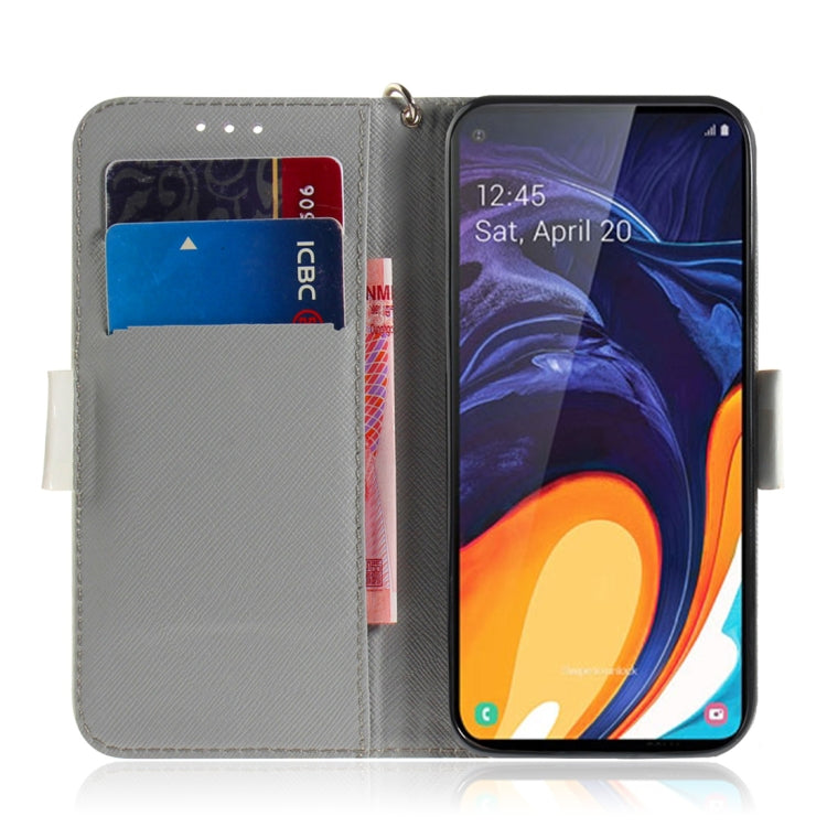 3D Colored Drawing Dog Pattern Horizontal Flip Leather Case for Galaxy A60, with Holder & Card Slots & Wallet