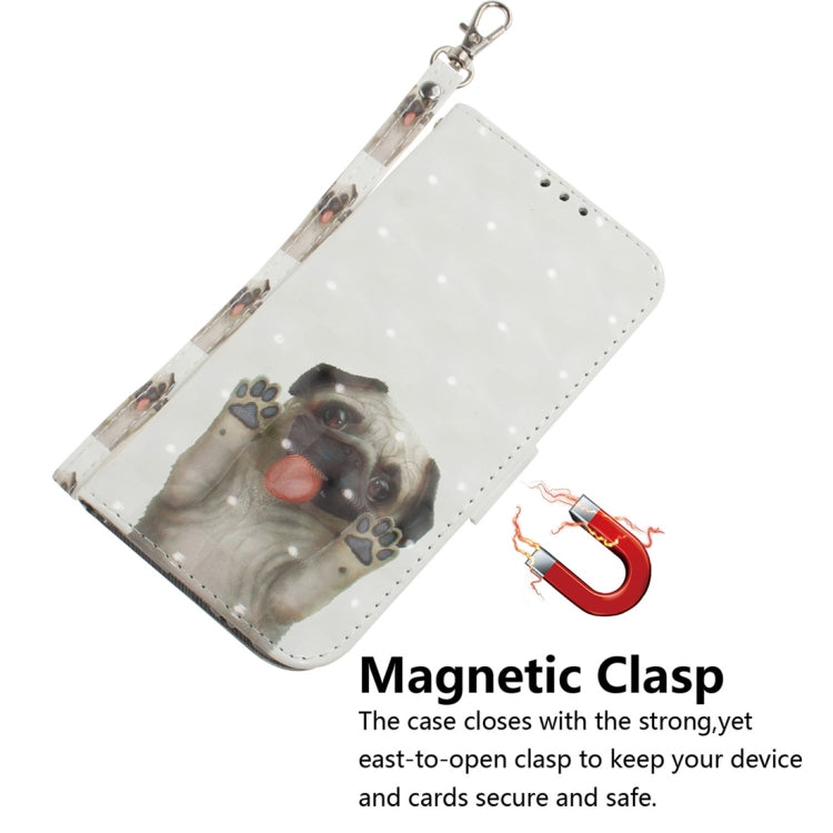 3D Colored Drawing Dog Pattern Horizontal Flip Leather Case for Galaxy A60, with Holder & Card Slots & Wallet