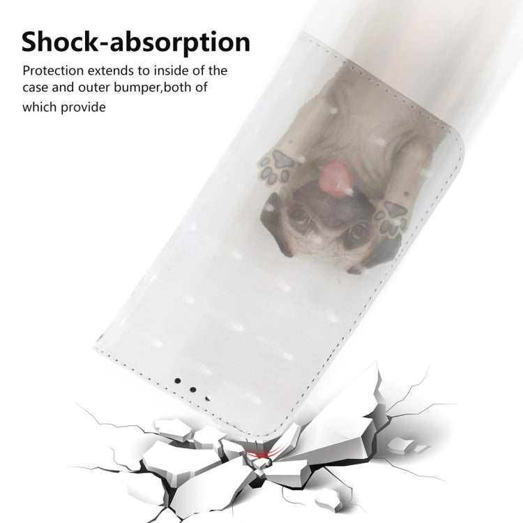 3D Colored Drawing Dog Pattern Horizontal Flip Leather Case for Galaxy A60, with Holder & Card Slots & Wallet