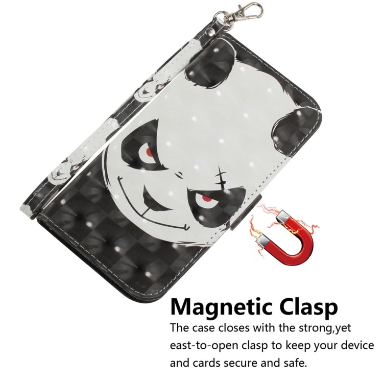 3D Colored Drawing Angry Bear Pattern Horizontal Flip Leather Case for Galaxy A60, with Holder & Card Slots & Wallet
