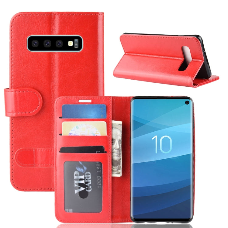 R64 Texture Single Fold Horizontal Flip Leather Case for Galaxy S10, with Holder & Card Slots & Wallet, For Galaxy S10